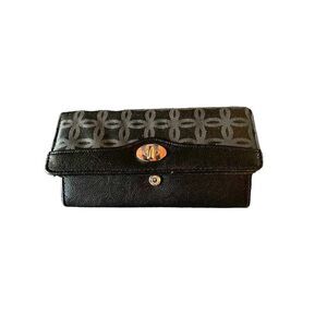 Kohl’s Apt9 safekeeper RFID wallet NWOT black faux vegan leather black zipper